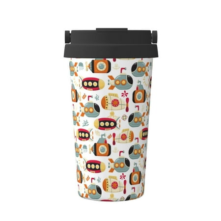 

Fuzoiu Submarines Print Stainless Steel Travel Mug Vacuum Insulated Coffee Travel Mug Reusable Coffee Cup for Hot and Cold