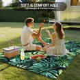 thumbnail image 4 of Palm Leaf Outdoor Rug 4x6 Ft - Reversible Patio Rug Outdoor Camping Rugs, Green Tropical Plant Summer Nature Scenery Washable Indoor Outdoor Area Rugs, Non-Slip Outdoor Carpet Runner for Deck/Porch, 4 of 8