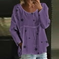 thumbnail image 2 of MEICHEN Womens Crew Neck Star Graphic Pullover Tops Fall Shirts Casual Long Sleeve Oversized Tops, 2 of 5