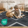 thumbnail image 4 of ODIKA 8'x10' Washable Area Rug Durable, Non-Slip Geometric Tonal Gradient Angular Motif Balanced Livingroom Grey for Living Room, Under Sectional, Family, 4 of 7