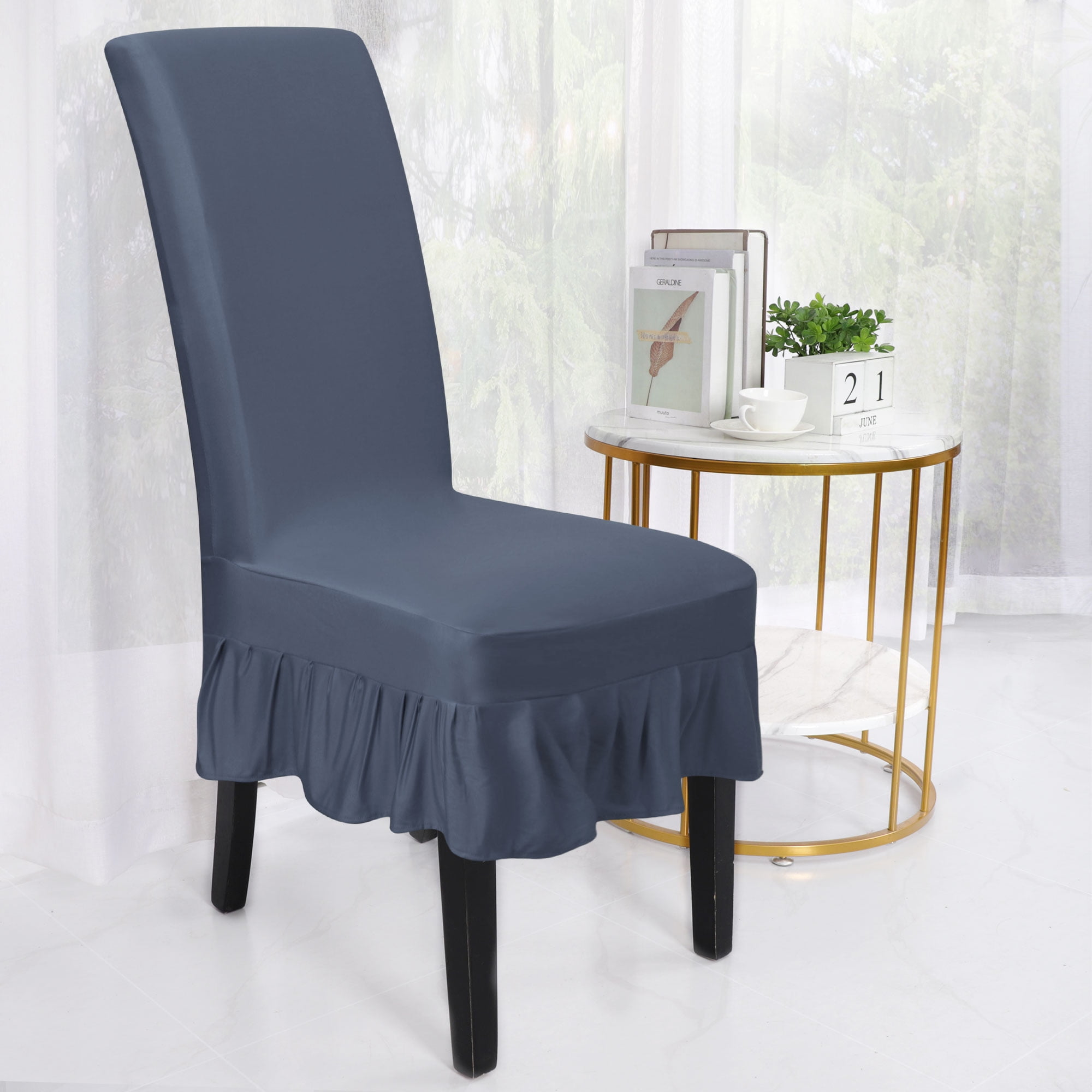 Details about   Stretchy Dining Chair Cover with Skirt Party Slipcovers Furniture Protector Home
