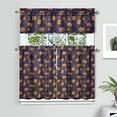 thumbnail image 2 of Halloween Aesthetic Window Treatments 3PC Set - Skull Spider Cobweb Pattern Semi-Sheer Curtains, 2 of 6