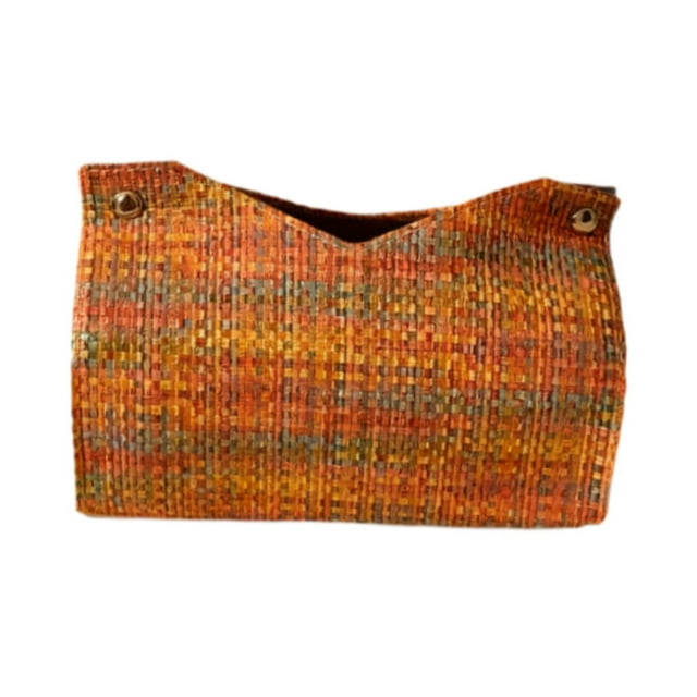 Funda para caja de pañuelos de piel sintética, práctico soporte para pañuelos, elegante y práctico para guardar servilletas. Naranja