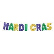 Foil "Mardi Gras" Letter Balloon Banner Kit, Gold, Green, & Purple