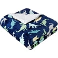 thumbnail image 2 of Kids Ultra-Soft Micromink Sherpa Blanket - Throw, Dinosaur Squad, 2 of 6
