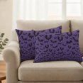 thumbnail image 2 of Purple Halloween Outdoor Pillow Covers 20"x12" Set of 2,Waterproof Throw Pillow Covers for Patio Furniture,Spooky Horror Scary Black Bats Animals Decorative Cushion Pillowcases for Garden Couch Sofa, 2 of 9