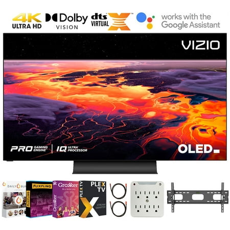 Vizio OLED55-H1 55" Class OLED Premium 4K UHD HDR SmartCast TV Bundle with Premiere Movies Streaming 2020 + 37-100 Inch TV Wall Mount + 6-Outlet Surge Adapter + 2x 6FT 4K HDMI Cable