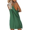 thumbnail image 4 of Fmbrln Womens Summer Rompers Casual Loose Spaghetti Strap Sleeveless Crew Neck Button Short Jumpsuits with Pockets Green S, 4 of 4