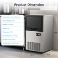 thumbnail image 3 of Joreek Under Counter Ice Machine, 100 lbs/24h Commercial Ice Maker with 33lbs Ice Storage, Stainless Steel Freestanding, Self Cleaning Ice Makers for Home/Restaurant/Bar, 3 of 9
