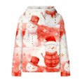 thumbnail image 5 of UACY Toddler Girls Christmas Hooded Sweatshirt, Snowman Graphic Long Sleeve Oversized Festive Pullover Top, Holiday Fashion Clothes for Girls (Multicolor, 7-8 Years), 5 of 6