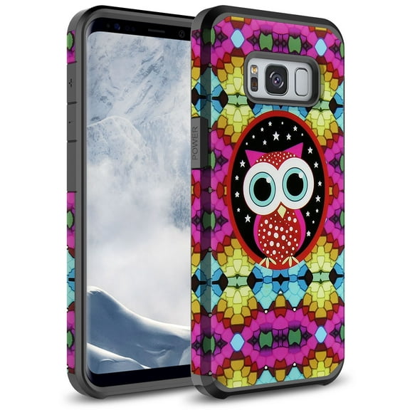 Galaxy S8 Plus Case, KAESAR [Drop Protection] Dual Layer Graphic Designed Shockproof Hard Hybird Slim Defender Armor Protector Cover for Samsung Galaxy S8 Plus (Owl)