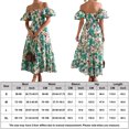 thumbnail image 2 of Vestido Vestido midi de línea A para mujer, vestido cómodo con estampado floral, vestido largo elegante y fluido Ygjytge Verde T XL para Mujer, 2 of 9