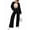 Black, variant on Women'S 2 Piece Outfits Sweatsuit Zip Up Long Sleeve Sweatshirt with Wide Leg Sweatpants