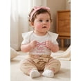 thumbnail image 5 of BemeyourBBs Preemie Newborn Baby Girl Little Sister Outfit Cute Infant Baby Girls Spring Summer Fall Clothes 0 3 6 Months Bow Ribbed Short Sleeve Romper Pants and Headband 3pcs Set, 5 of 9