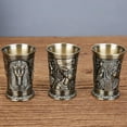 thumbnail image 2 of Lefu Metal Creative Ancient Egypt Bar Small Whiskey Glass Cocktail Cup Carved Pattern, 2 of 6