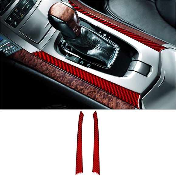Real Bright Soft Car Interior Carbon Fiber Sticker DecorationRed Carbon Fiber Interior Gear Shift Side Cover For 2008-13 Cadillac CTSAuto Car Protection Interior Accessories