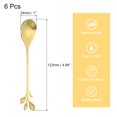 thumbnail image 2 of Unique Bargains 6Pack 4.8' Stainless Steel Leaf Coffee Spoon Tableware Dessert Spoons, Gold, 2 of 4