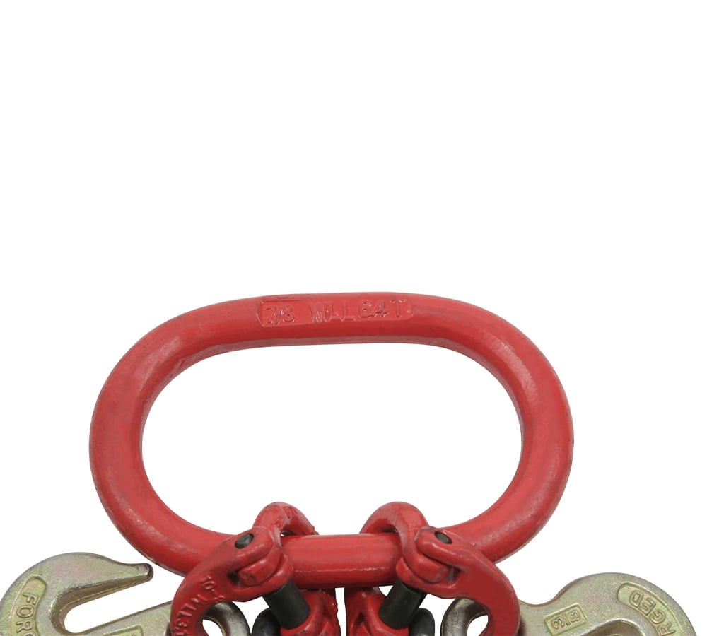3/8" x 2' Leg G80 V Bridle Tow Chain w/Two 15" J-Hook & Eye Cradle Grab Hook - 7100 LBS WLL Long Shank J Hook Transport Tow Truck Chain for Car Towing Wrecker Recovery