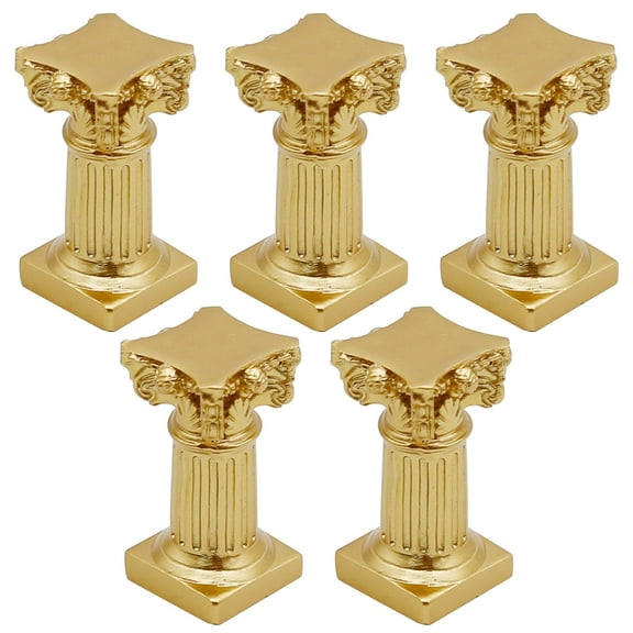 5Pcs Miniature Roman Pillar Greek Columns, Gold Resin Artistic Ornament Candle Holder, for Wedding Christmas Table Decoration