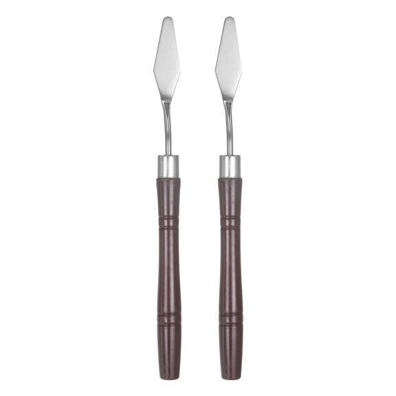 Uxcell 2pcs Palette Knife Painting Tool 6.3" Pointed Stainless Steel Blade Plastic Handle Spatula Painting Pallet Knife for Oil Acrylic Canvas, Red