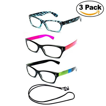 Full Frame Reading Glasses 3 Pack Newbee Fashion-