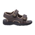 thumbnail image 2 of Rugged Bear Double Adjustable Hook And Loop Boys Kids Open Toe Sport Sandals, Brown, 2, 2 of 5