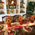thumbnail image 3 of Fall Forest Mushroom Table Runner-Cotton Linen- 72 Inch Holiday Dresser Scarves, Orange Red Autumn Maple Leaf Watercolor Tablerunner for Kitchen Coffee/Dining Living Room Dinner Scarf Décor 13x72, 3 of 7