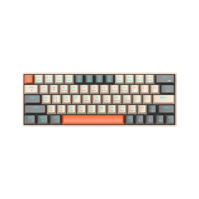 Teclado mecánico portátil para juegos, compacto, 68 teclas, Mini teclado de oficina con cable, teclado de oficina para Win/Mac/PC/portátil