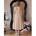 thumbnail image 3 of Oudiya Girls Summer Dress Maxi Spaghetti Strap Ruched Flowy Beach Boho Casual Teen Girl Party Sundress 6-14Y, 3 of 6