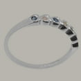 thumbnail image 4 of LBG British Made 18k White Gold Real Genuine Opal & Sapphire Womens Eternity Ring - 33 size options - Size 8.25, 4 of 9