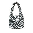 thumbnail image 2 of Bolso de felpa con patrón de animales Vintage para axilas, bolsos de hombro con asa suave a la moda, bolso para axila de un hombro para niñas de senderismo Patrón de cebra Hugo Totalización de mujeres, 2 of 9