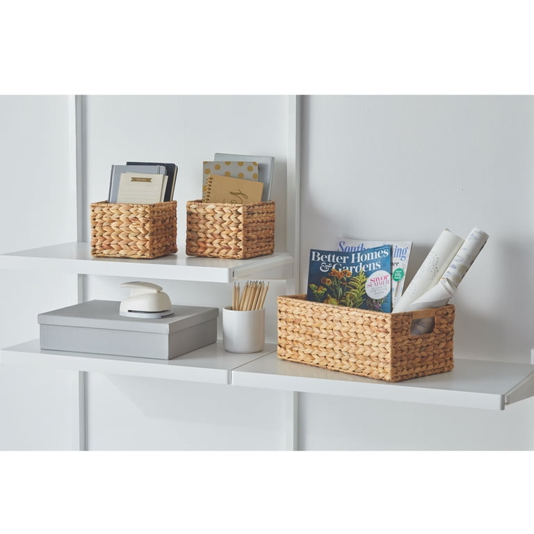3-Piece Handwoven Water Hyacinth Storage Basket Set photo 3