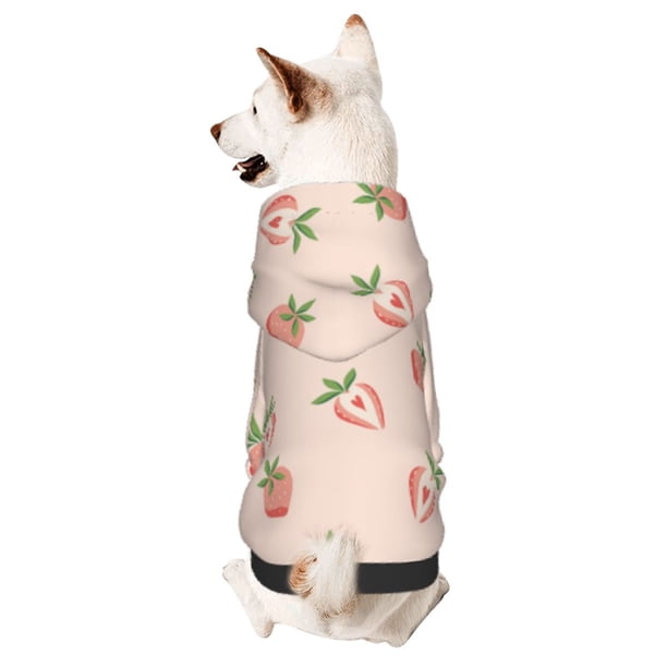 Balery Strawberries Sudadera con Capucha para Perros Pequeños – Ropa para Mascotas, Disfraz para Perros y Gatos, Ideal para Fiestas y Cosplay-Medium