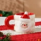 thumbnail image 1 of Tazas navideñas | Taza de café de cerámica de gran capacidad de 340 ml con diseño de Papá Noel y árbol de Navidad | Taza navideña blanca o verde para chocolate caliente y café | Regalo festivo para, 1 of 6