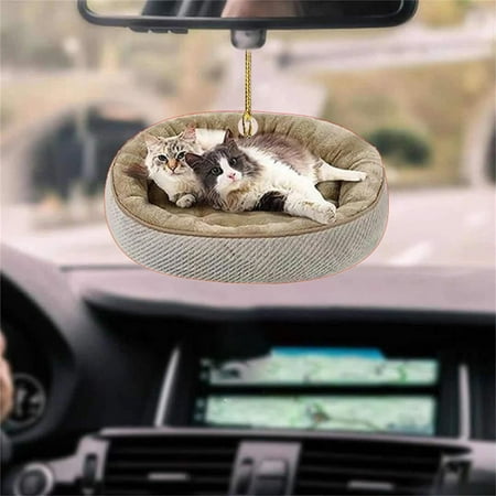 

Pgeraug Pendant cat Cat Car Hanging Ornament Deco Rear View Mirror Funny Plane Deco Hangs E