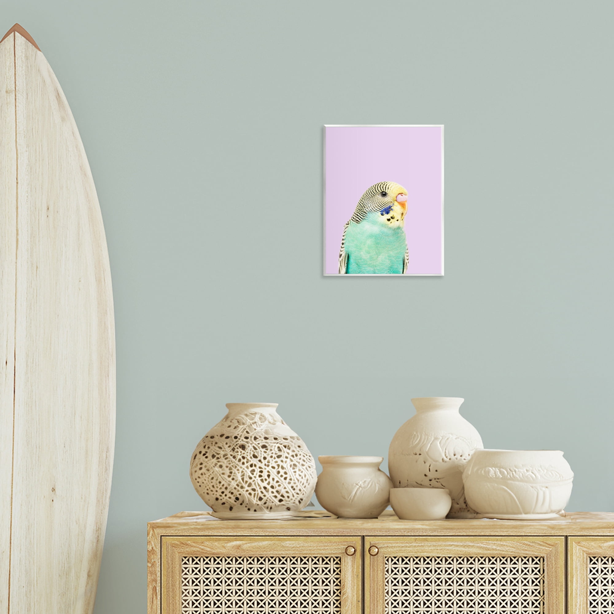 Stupell Industries Pastel Budgie Bird Animals Painting Unframed Art Print Wall Art, 11 x 14