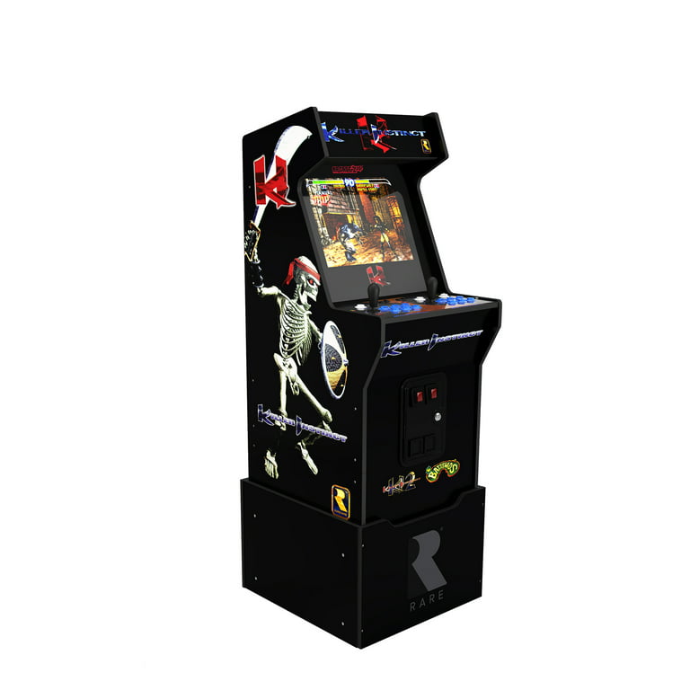 Arcade1Up - Killer Instinct Arcade with Riser, Lit Marquee, Lit Deck,  Wi-Fi, and Exclusive Stool Bundle 