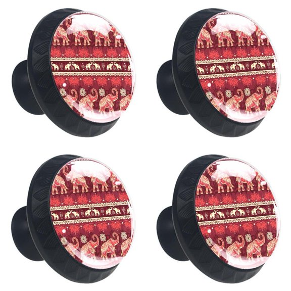 4 Pcs Elephant Knobs for Kitchen Cabinet Cupboard Dresser Bookcase Drawer Pulls Handles Round Home Decor