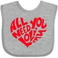 thumbnail image 3 of Inktastic All You Need is Love Red Heart Shape Boys or Girls Baby Bib, 3 of 4