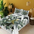 thumbnail image 2 of Ambesonne Eucalyptus Leaves Fitted & Top Sheet Set with Sham, Meadow Bouquet, Dark Blue Grey and Green, 2 of 5