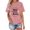 Pink, variant on Fesfesfes Tees for Women Fashion Women's Casual Short Sleeve Round-Neck Printed Ladies Tops Blouse Womens Short Sleeve Workout Tops 2XL(US:12)