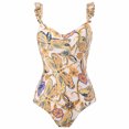 thumbnail image 4 of nerohusy Bikini Sets for Women with Cover Up,Womens One Piece Floral Bathing Suit with Beach Cover up Wrap Skirt Two Piece Tummy Control Monokini Set Swimsuit S, 4 of 7