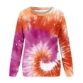 thumbnail image 4 of Savings Womens Tops Casual Long Sleeve Tie Dye Pullover T-Shirts Crewneck Tee Loose Fashion Blouses (M, Orange), 4 of 4