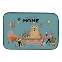Fawn English Bulldog Sweet Home Dish Drying Mat