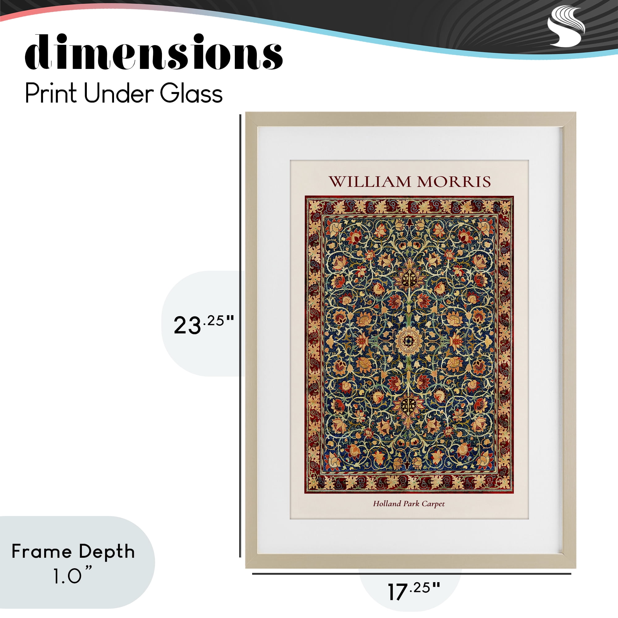 Stupell Industries Holland Park William Morris Design Birch Framed Print Under Glass, design by Vintage Hustle