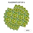 thumbnail image 2 of Placemats Set Of 4 / 6, Watercolor Kiwi Fruits Summer Placemats For Dining Table Indoor/Outdoors Heat Resistant Washable Placemats 18" X 12", 2 of 8