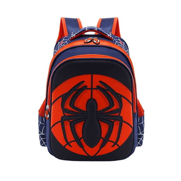 Mochila escolar para niños de guardería con diseño de superhéroes en 3D, impermeable, de nailon, con diseño de Spider-Man.