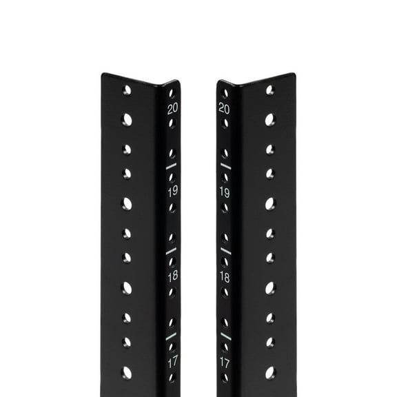 NavePoint 20U Vertical Rack Rail Pair DIY Kit with Hardware, Black