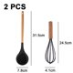 thumbnail image 2 of Juego de utensilios de cocina de madera y silicona, soporte para utensilios y tapa, mangos de madera, juego de utensilios de cocina antiadherentes, 2 of 5