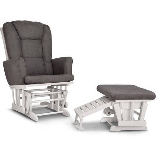 Graco Sterling Nursery Glider and Ottoman White with Gray